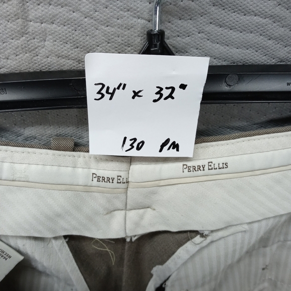 Perry Ellis men's 34"×32" tan polyester rayon wool - Picture 11 of 11